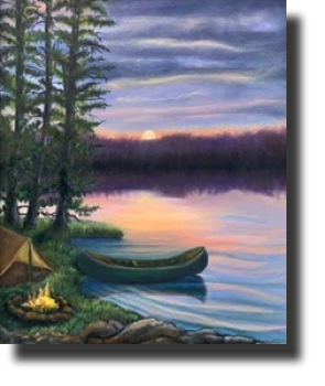 Sebastian, Smoky Dreams Sunset, oil on canvas, 24h x 20w in, $650
